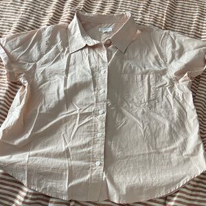 Dusty Pink Short Sleeve Button-Up Shirt